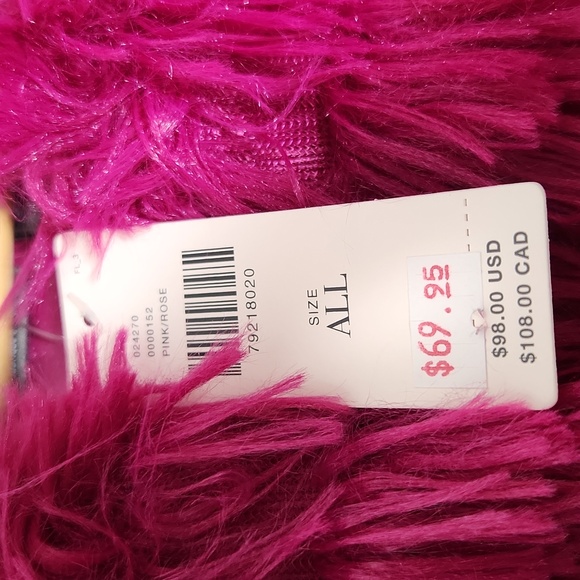 Hot Pink Anthropologie Faux Fur Capelet Shrug Bolero One Size Fits Most - Picture 2 of 15